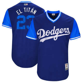 Men's Los Angeles Dodgers Adrian Gonzalez El Tita?n Majestic Royal 2017 Players Weekend Authentic Jersey