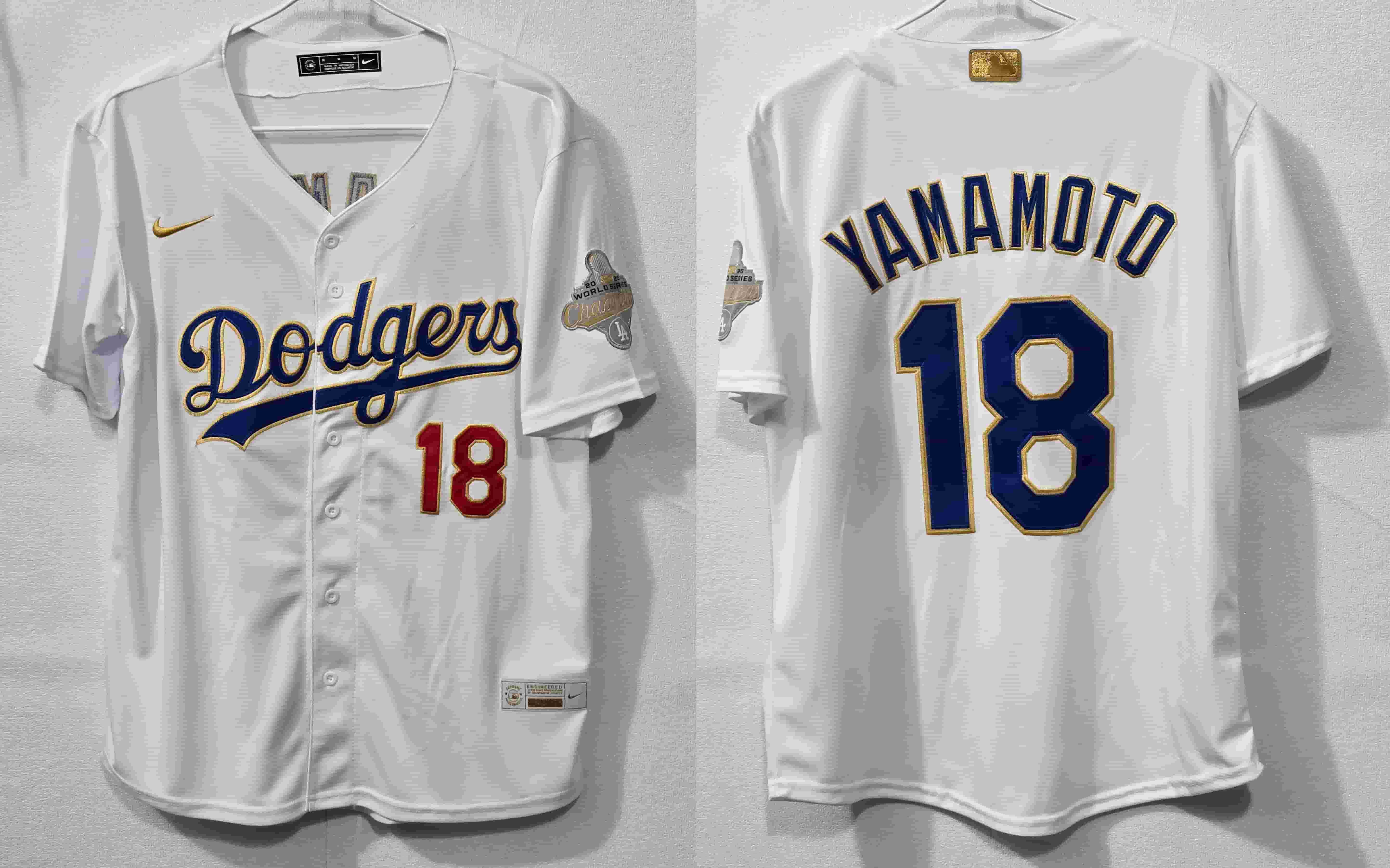 Men's Los Angeles Dodgers Gold Collection Premier Limited Jersey -  All Stitched  Yamamoto