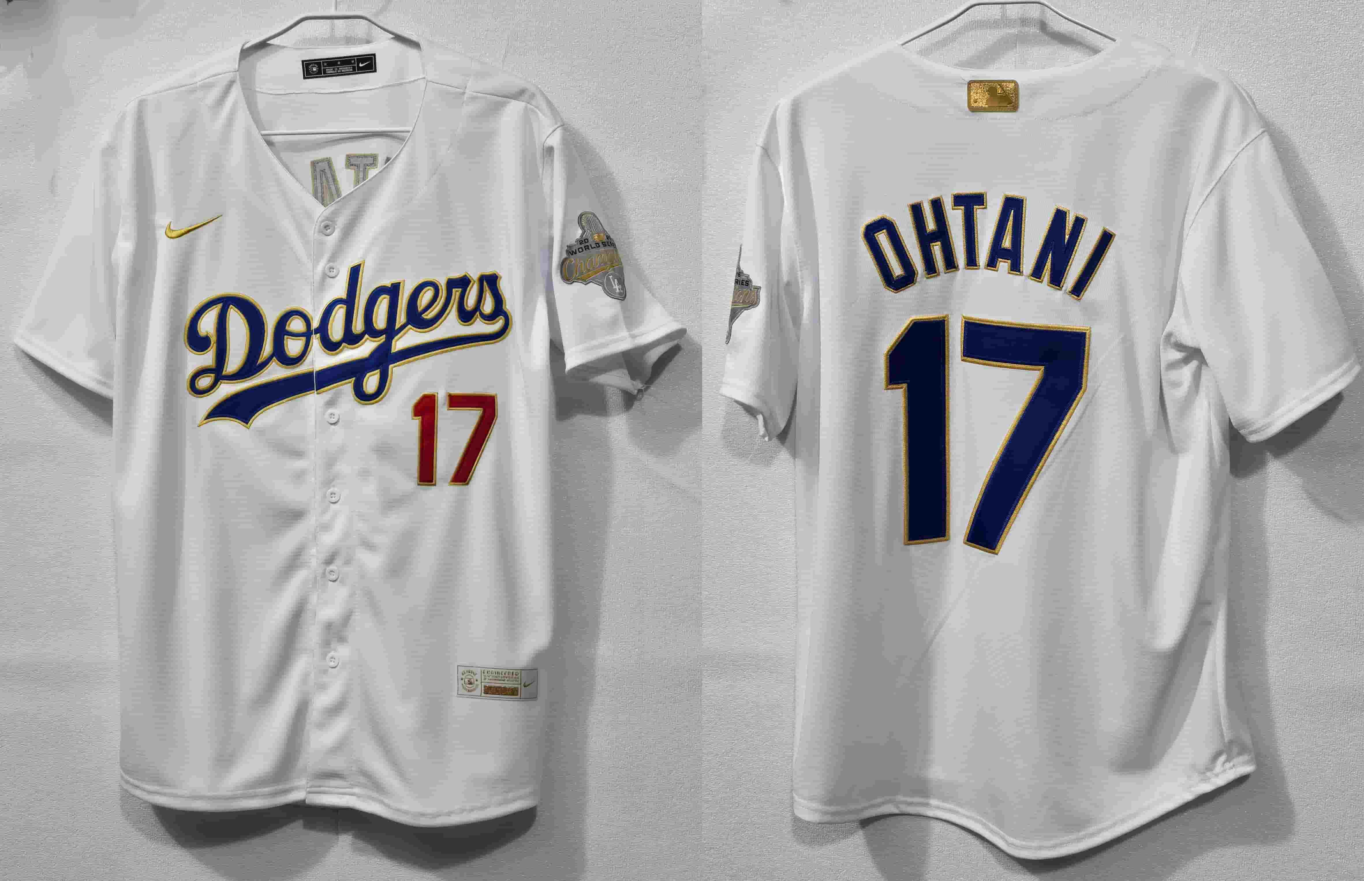 Men's Los Angeles Dodgers Gold Collection Premier Limited Jersey - All Stitched   Shohei Ohtani