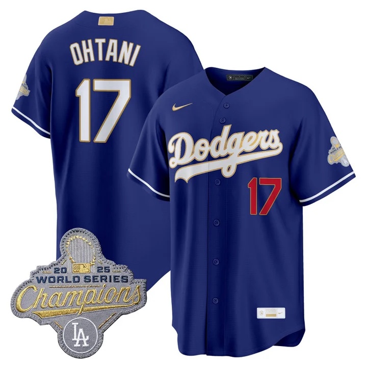 Men's Los Angeles Dodgers Gold Collection Premier Limited Jersey - All Stitched  17Shohei Ohtani