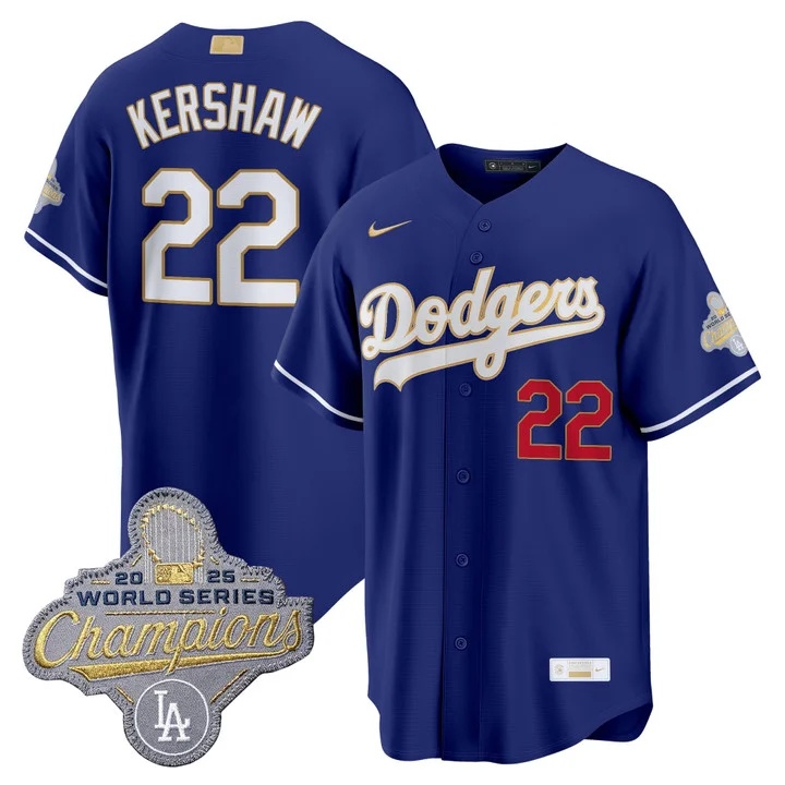 Men's Los Angeles Dodgers Gold Collection Premier Limited Jersey - All Stitched  Clayton Kershaw   22