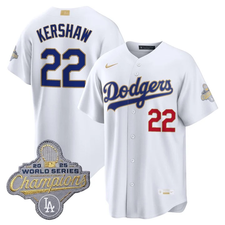 Men's Los Angeles Dodgers Gold Collection Premier Limited Jersey - All Stitched  Clayton Kershaw