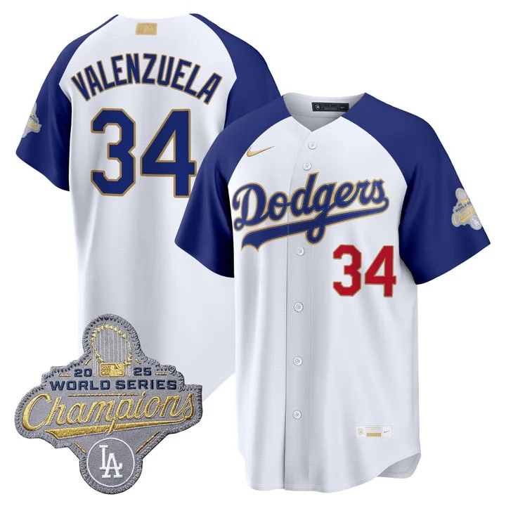 Men's Los Angeles Dodgers Gold Collection Premier Limited Jersey - All Stitched  Fernando Valenzuela   34
