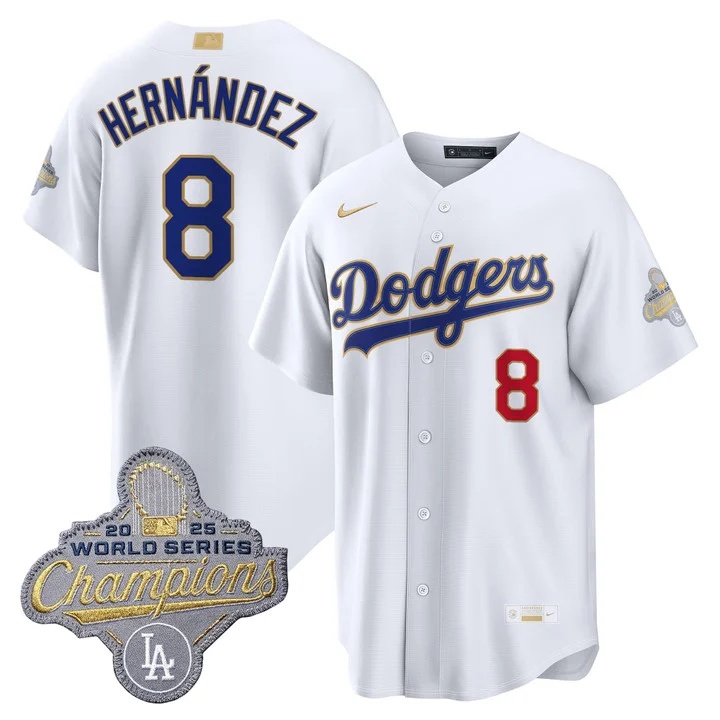 Men's Los Angeles Dodgers Gold Collection Premier Limited Jersey - All Stitched  Kike Hernandez