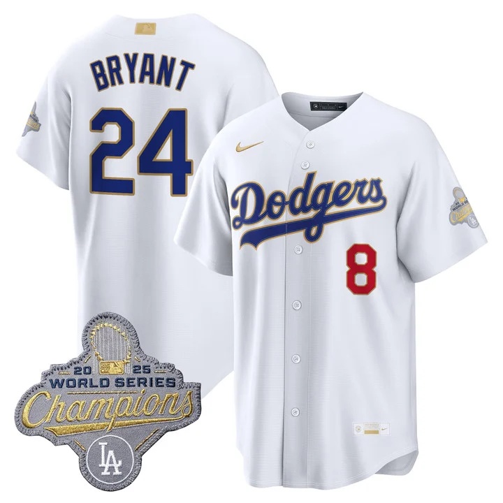 Men's Los Angeles Dodgers Gold Collection Premier Limited Jersey - All Stitched  Kobe Bryant