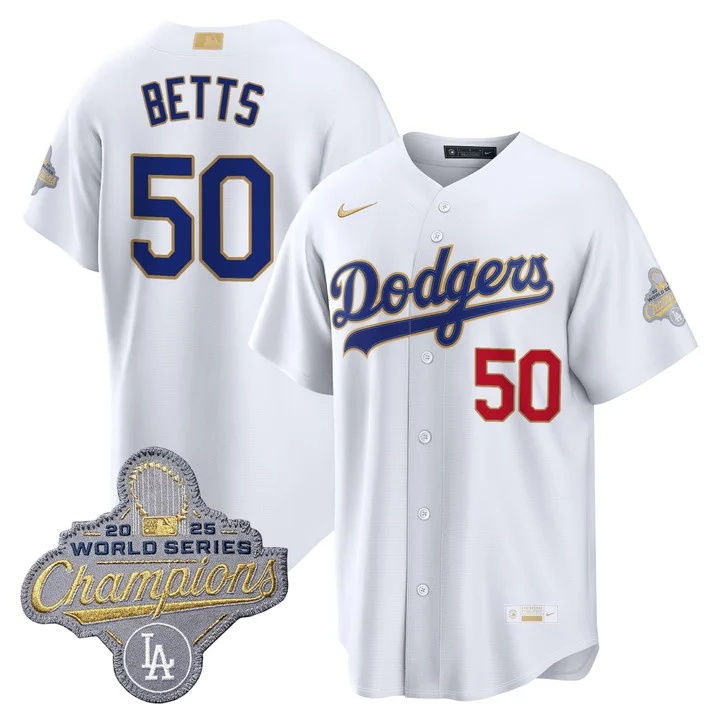 Men's Los Angeles Dodgers Gold Collection Premier Limited Jersey - All Stitched  Mookie Betts