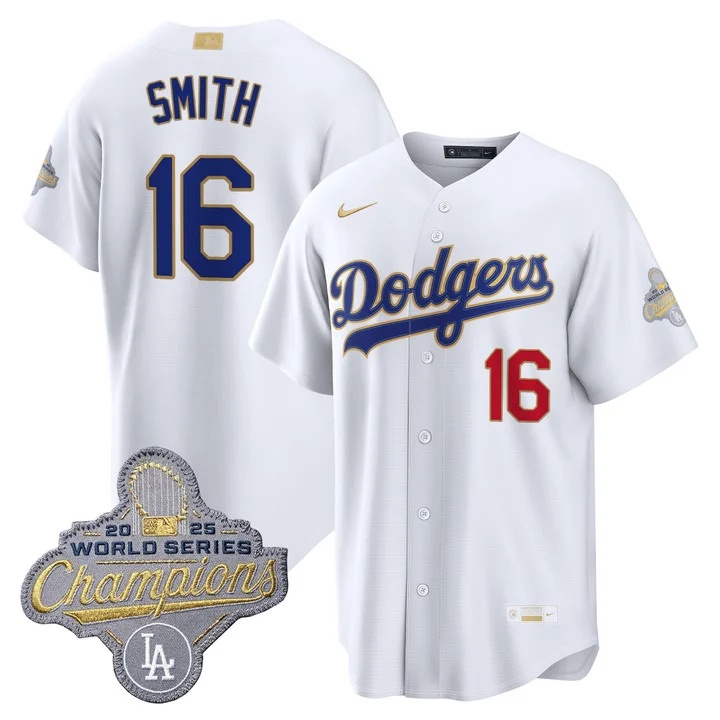 Men's Los Angeles Dodgers Gold Collection Premier Limited Jersey - All Stitched  Will Smith