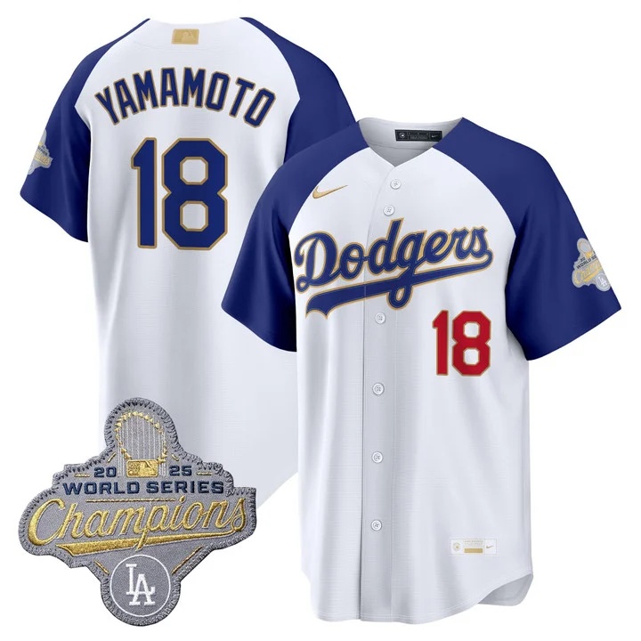 Men's Los Angeles Dodgers Gold Collection Premier Limited Jersey - All Stitched  Yamamoto     18