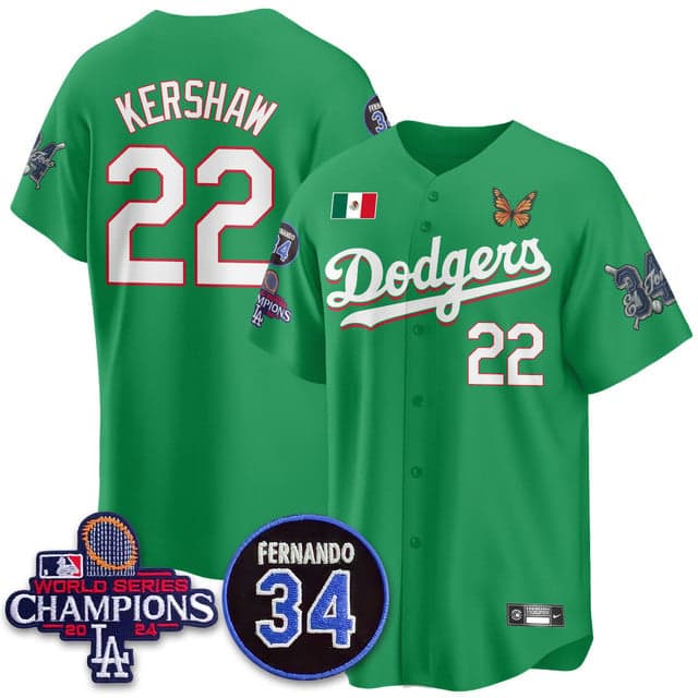 Men's Los Angeles Dodgers Mexican For 34 Jersey - All Stitched Clayton  Kershaw - 22