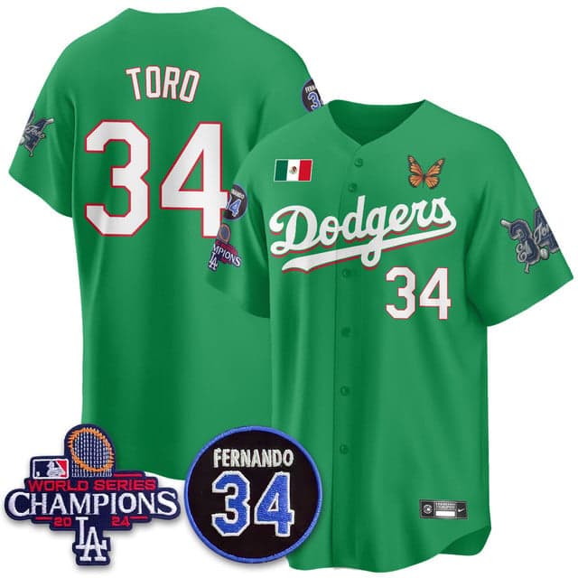 Men's Los Angeles Dodgers Mexican For 34 Jersey - All Stitched El Toro    - 34