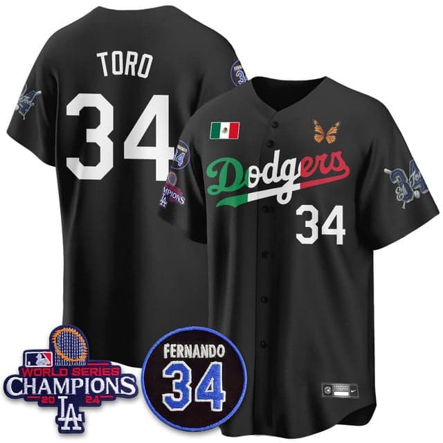 Men's Los Angeles Dodgers Mexican For 34 Jersey - All Stitched El Toro -   34