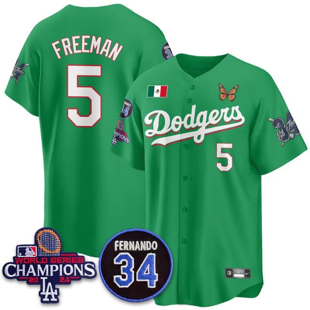 Men's Los Angeles Dodgers Mexican For 34 Jersey - All Stitched Freddie Freeman -    5