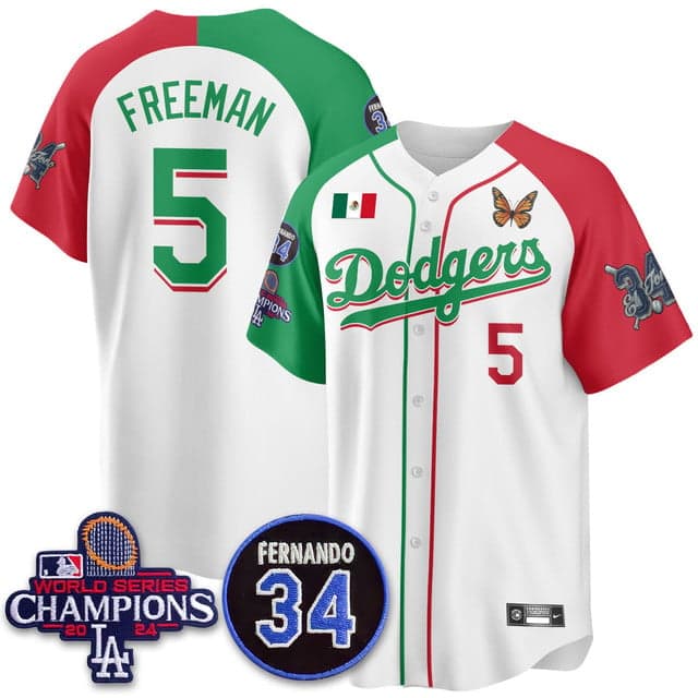 Men's Los Angeles Dodgers Mexican For 34 Jersey - All Stitched Freddie Freeman - 5