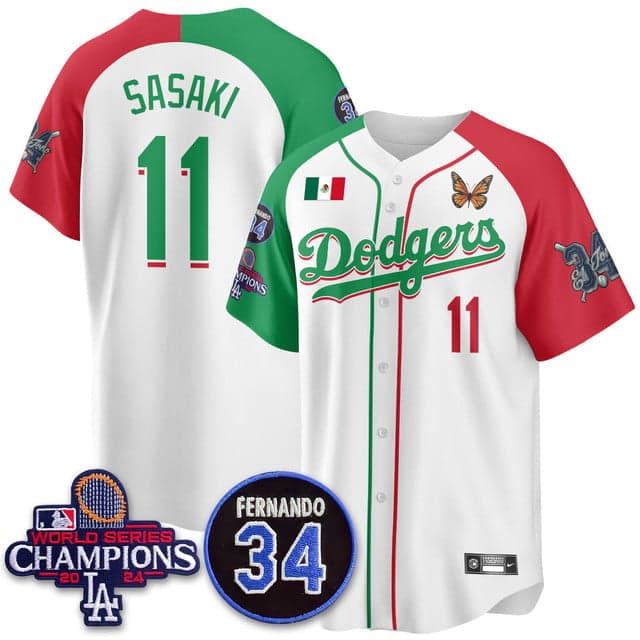 Men's Los Angeles Dodgers Mexican For 34 Jersey - All Stitched Roki Sasaki - 11