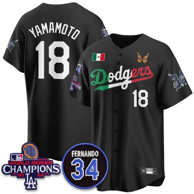 Men's Los Angeles Dodgers Mexican For 34 Jersey - All Stitched Yamamoto -   18