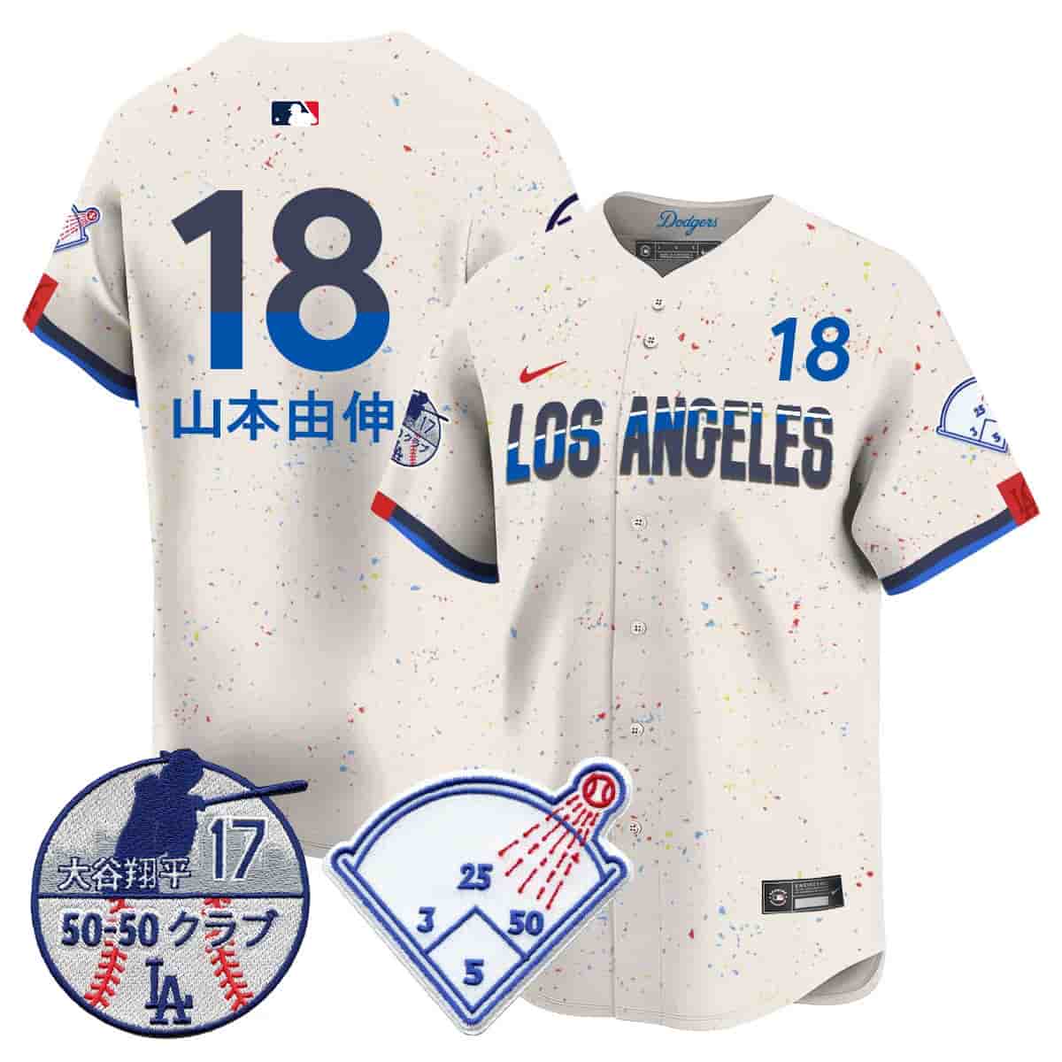 Men's Los Angeles Dodgers Vapor Limited Jersey - Shohei Ohtani Patch - All Stitched  Yamamoto (Kanji)  -  18