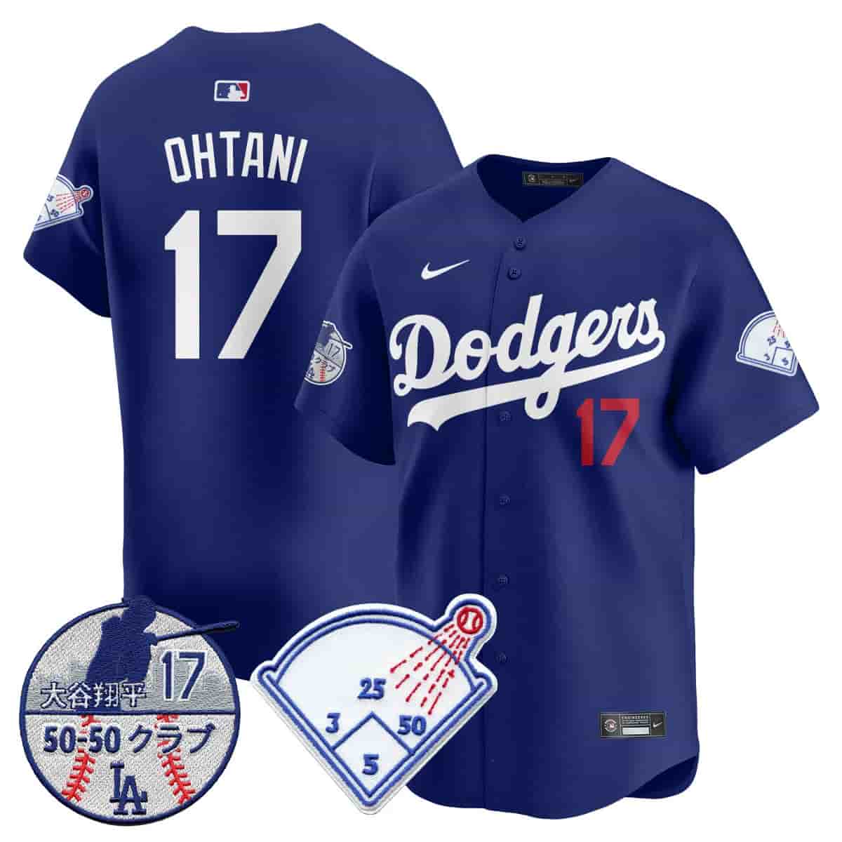 Men's Los Angeles Dodgers Vapor Limited Jersey - Shohei Ohtani Patch - All Stitched Shohei Ohtani    - 17