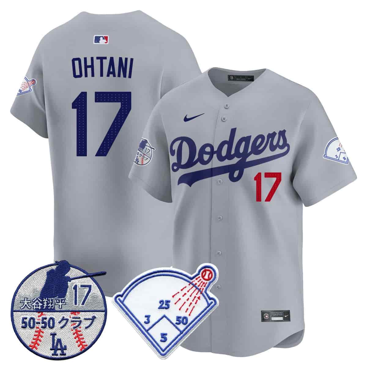 Men's Los Angeles Dodgers Vapor Limited Jersey - Shohei Ohtani Patch - All Stitched Shohei Ohtani -   17