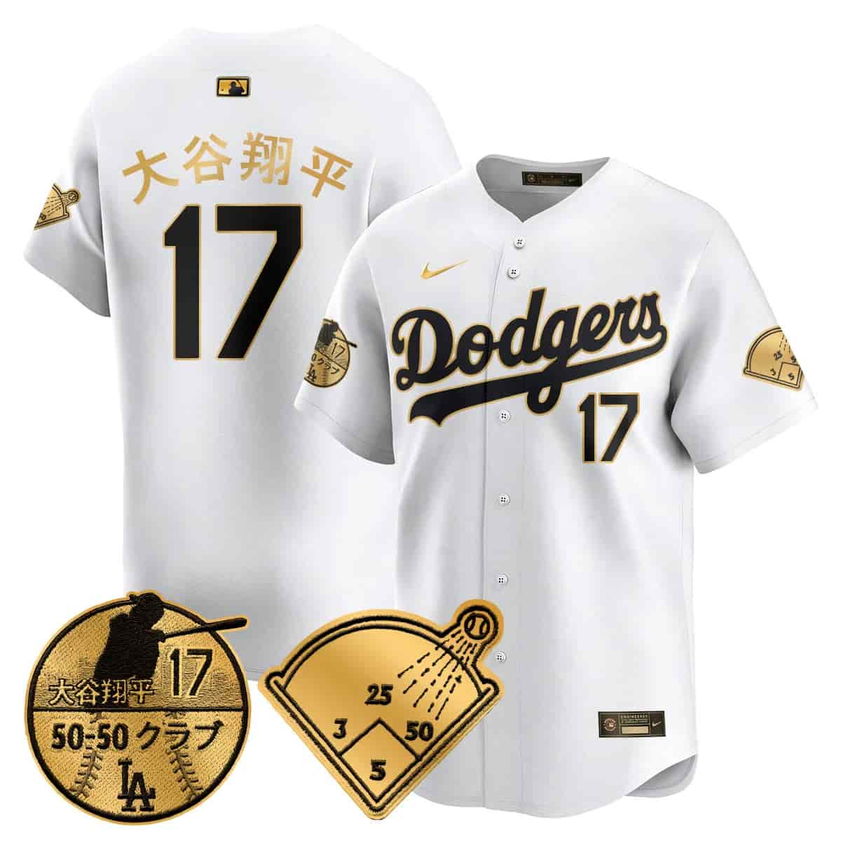 Men's Los Angeles Dodgers Vapor Limited Jersey - Shohei Ohtani Patch - All Stitched Shohei Ohtani (Kanji)   - 17