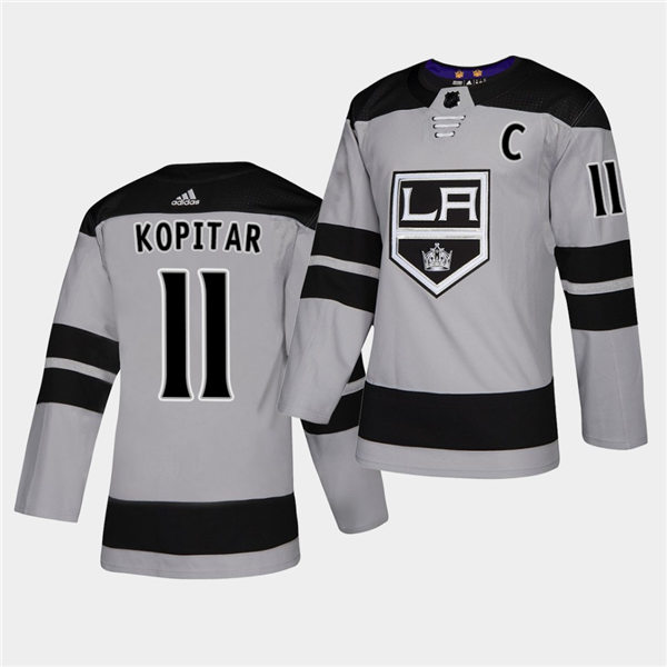 Men's Los Angeles Kings #11 Anze Kopitar adidas Alternate Grey Stitched NHL Jersey Stitched