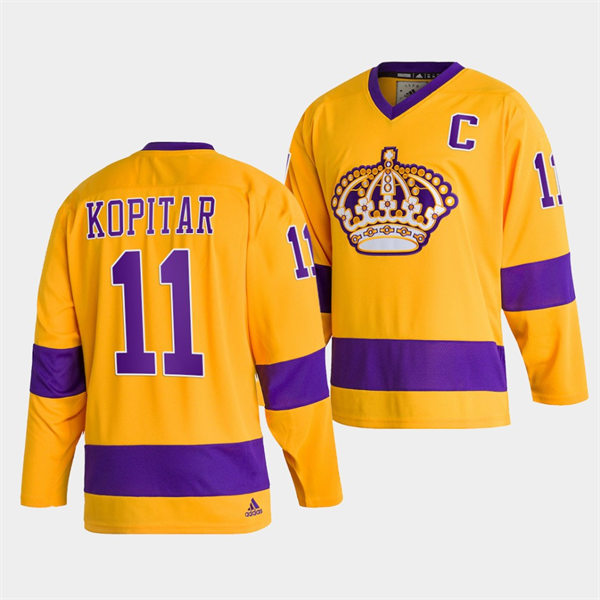Men's Los Angeles Kings #11 Anze Kopitar adidas Gold Team Classics Jersey Stitched