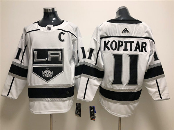 Men's Los Angeles Kings #11 Anze Kopitar adidas White Away NHL Jersey Stitched