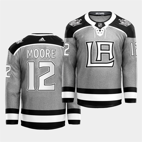 Men's Los Angeles Kings #12 Trevor Moore adidas Grey 2021 City Concept Jersey Stitched