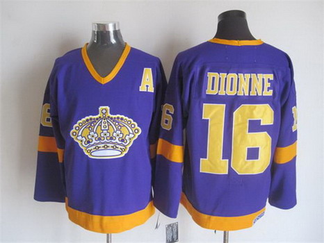 Men's Los Angeles Kings #16 Marcel Dionne 1977-79 Purple CCM Vintage Throwback Jersey Stitched