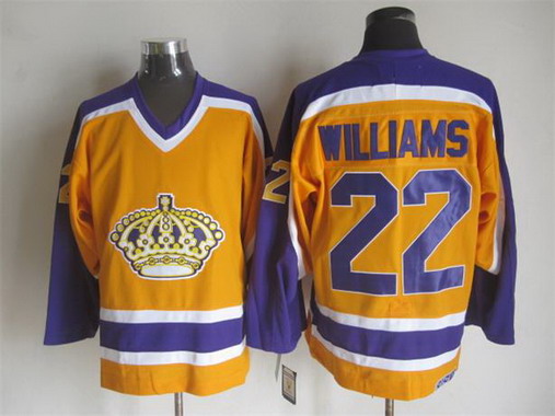 Men's Los Angeles Kings #22 Tiger Williams 1980-81 Gold CCM Vintage Throwback Jersey Stitched