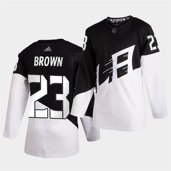 Men's Los Angeles Kings #23 Dustin Brown Black White 2020 Stadium Series Jersey Stitched
