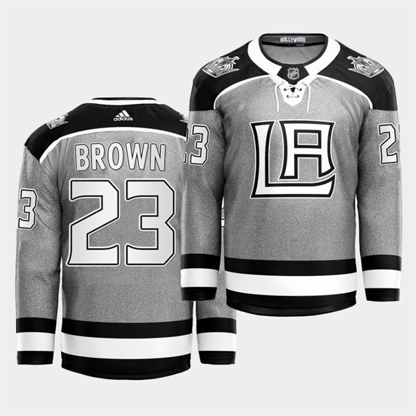 Men's Los Angeles Kings #23 Dustin Brown adidas Grey 2021 City Concept Jersey Stitched