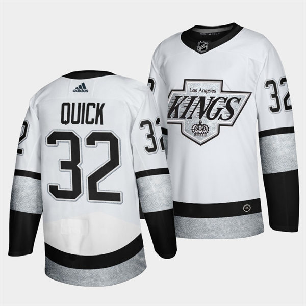 Men's Los Angeles Kings #32 Jonathan Quick 2021-22 adidas White Alternate Premier Breakaway Player Jersey Stitched