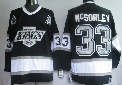Men's Los Angeles Kings #33 Marty McSorley Black CCM Vintage Throwback Jersey Stitched