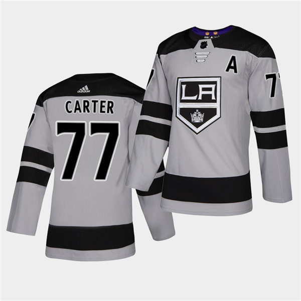 Men's Los Angeles Kings #77 Jeff Carter adidas Alternate Grey Stitched NHL Jersey Stitched