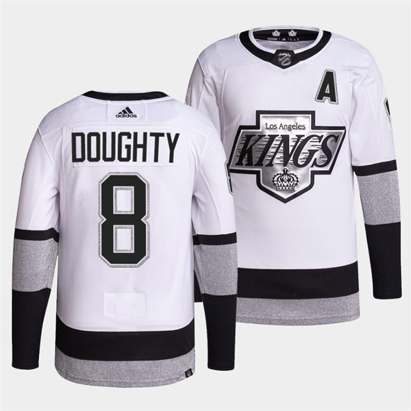 Men's Los Angeles Kings #8 Drew Doughty 2021-22 adidas White Alternate Premier Breakaway Player Jersey Stitched