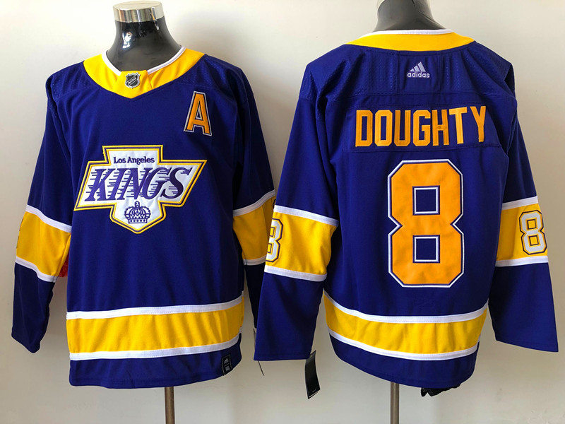 Men's Los Angeles Kings #8 Drew Doughty 2021 Purple Adidas NHL Reverse Retro Jersey Stitched