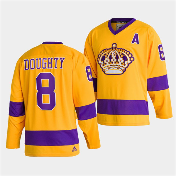 Men's Los Angeles Kings #8 Drew Doughty adidas Gold Team Classics Jersey Stitched