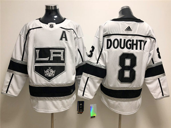 Men's Los Angeles Kings #8 Drew Doughty adidas White Away NHL Jersey Stitched
