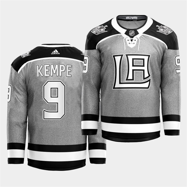 Men's Los Angeles Kings #9 Adrian Kempe adidas Grey 2021 City Concept Jersey Stitched