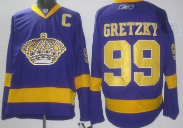 Men's Los Angeles Kings #99 Wayne Gretzky Purple Jersey Stitched