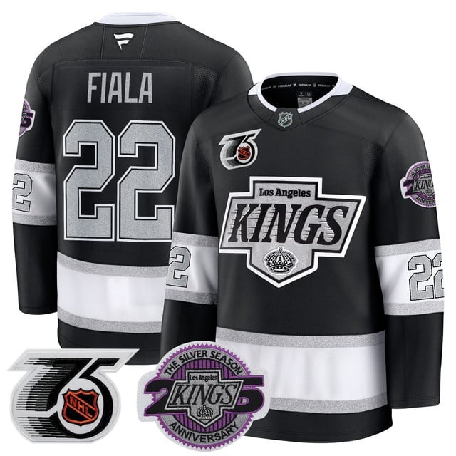 Men's Los Angeles Kings 91-92 75th 25th Anniversary Patch Premium Jersey - All Stitched Kevin Fiala  22