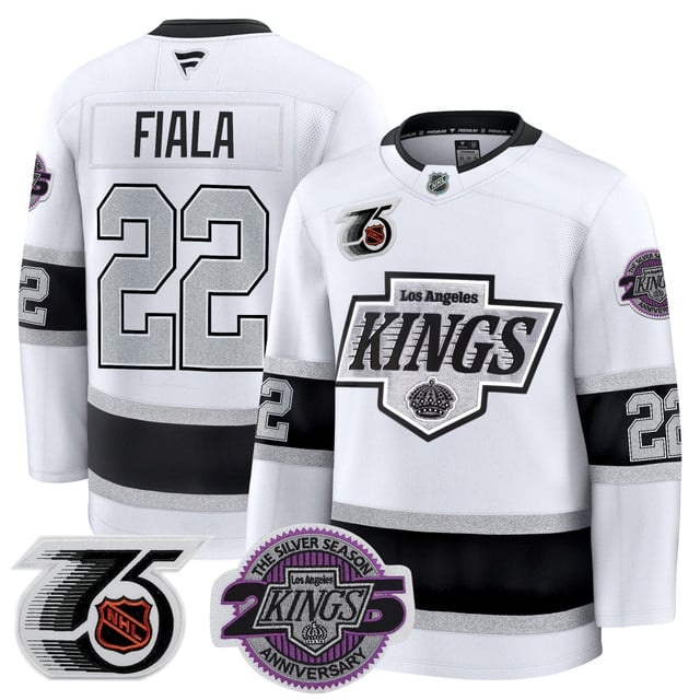 Men's Los Angeles Kings 91-92 75th 25th Anniversary Patch Premium Jersey - All Stitched Kevin Fiala