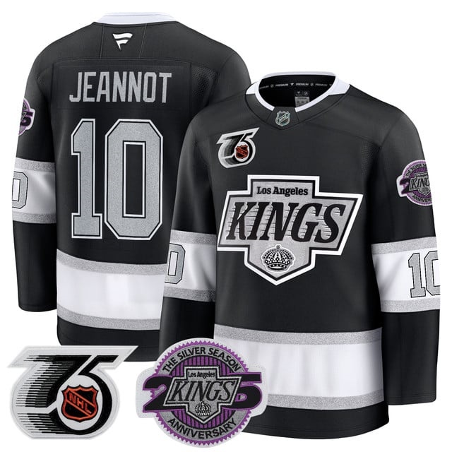 Men's Los Angeles Kings 91-92 75th 25th Anniversary Patch Premium Jersey - All Stitched Tanner Jeannot  10