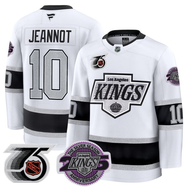 Men's Los Angeles Kings 91-92 75th 25th Anniversary Patch Premium Jersey - All Stitched Tanner Jeannot