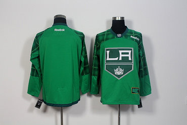 Men's Los Angeles Kings Blank Green Stitched St. Patrick's Day Replica NHL Jersey
