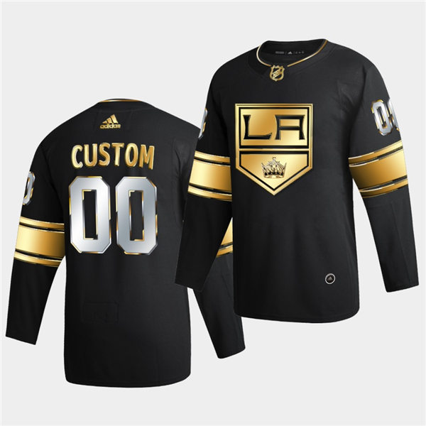 Men's Los Angeles Kings Custom 2020-21 adidas Black Golden Edition Limited Authentic Jersey Stitched