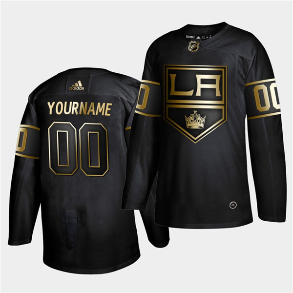 Men's Los Angeles Kings Custom Adidas NHL Black Golden Edition Jersey Stitched