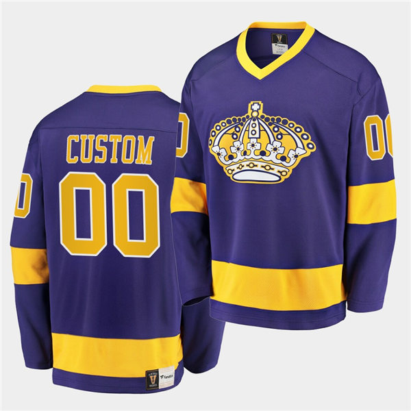 Men's Los Angeles Kings Custom Purple CCM Throwback Vintage NHL Jersey Stitched