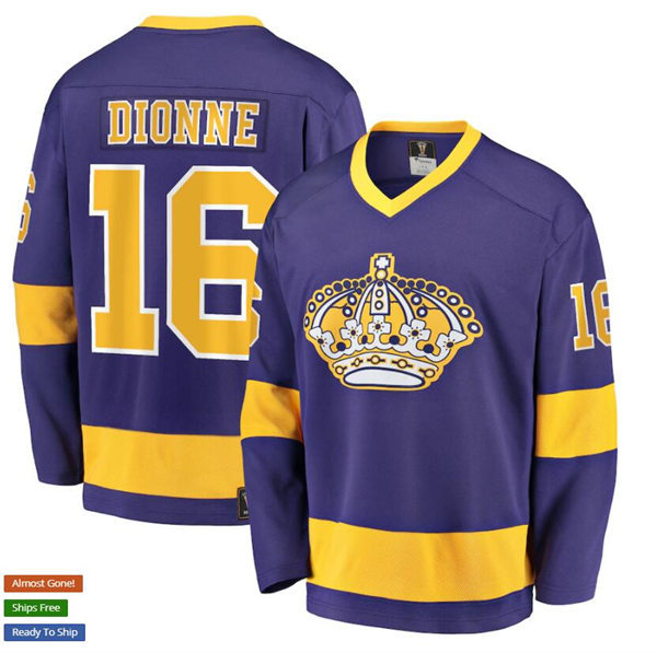 Men's Los Angeles Kings Retired Player #16 Marcel Dionne Purple CCM Vintage Premier Jersey Stitched