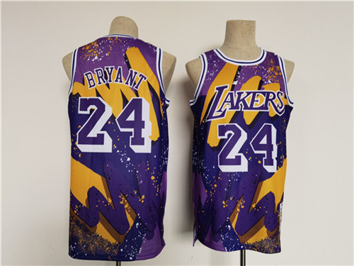 Men's Los Angeles Lakers #24 Kobe Bryant Purple Throwback Basketball Jersey